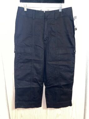 Lee Khaki Women’s 12M Black Cargo Capri Pants NWT Mid Rise Mid Calf